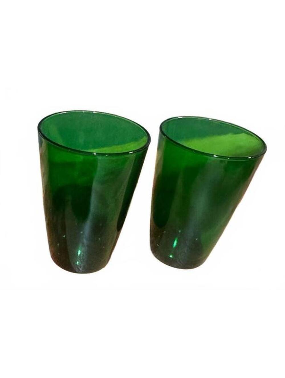 Vintage Anchor Hocking Georgian Green Tumblers Set of 2